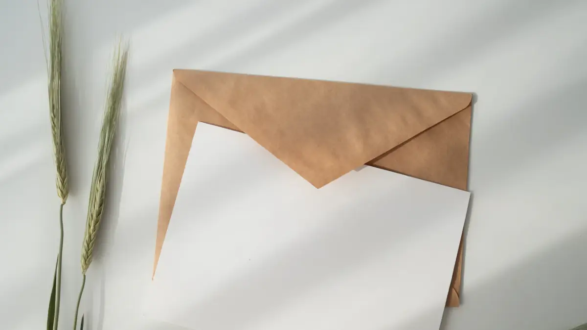 white paper and brown envelope