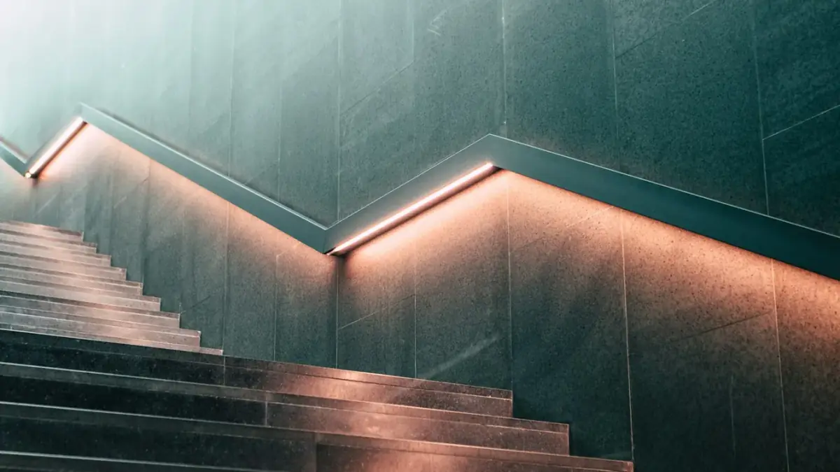 lighter staircase with railings